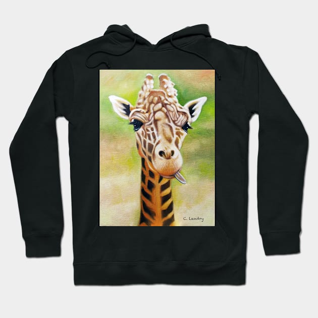 Cute Girafe painting Hoodie by Carol Landry Fine Art 